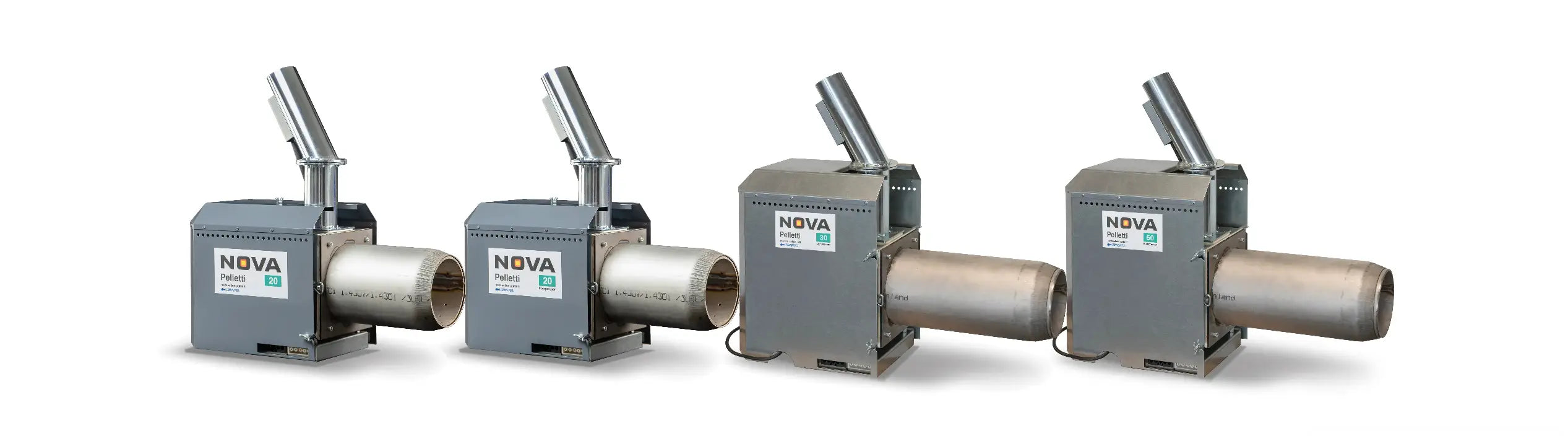 Nova Pellettipolttimet rivissä